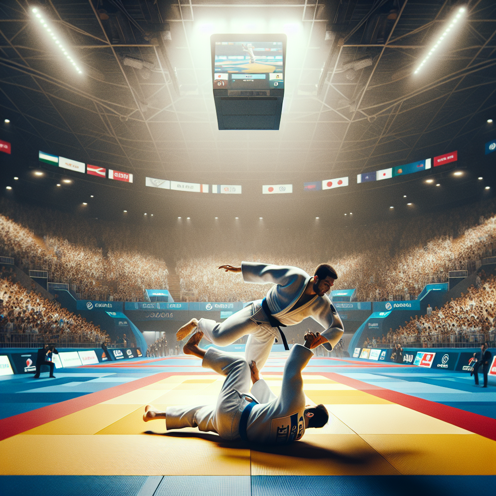 Атмосферное фото: бросок дзюдо на татами, анонс крупных турниров IJF и континентальных стартов